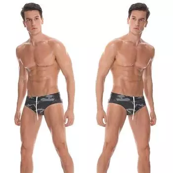 Мужские треугольные плавки камуфляж сексуальное модное нижнее белье эластичные аксессуары M
