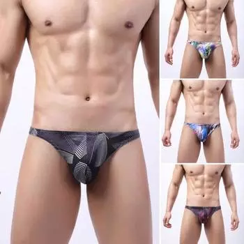 Мужские треугольные трусы с цветным принтом, объемный карман, средняя талия, отличная воздухопроницаемость, разнообразные цвета, трусы для повседневной носки, сна, работы, путешествий XXL синий