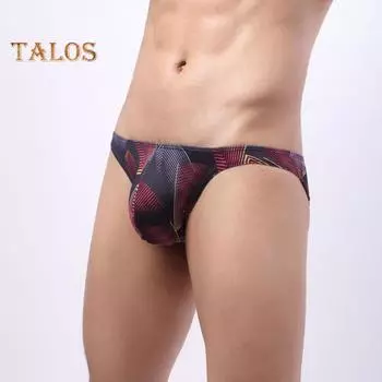 Мужские треугольные трусы с цветным принтом, объемный карман, средняя талия, отличная воздухопроницаемость, разнообразные цвета, трусы для повседневной носки, сна, работы, путешествий XXL красный