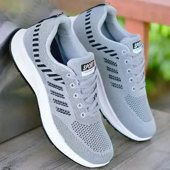 Мужские трикотажные дышащие кроссовки, легкие, удобные, спортивные, кроссовки, повседневная обувь на шнуровке для мужчин, теннисные туфли Zapatillas Hombre 39