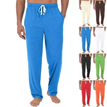 Мужские трикотажные модные повседневные брюки с напечатанным карманом, пижамные брюки L бежевый