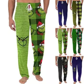 Мужские трикотажные модные повседневные брюки с напечатанным карманом, пижамные брюки L армия зеленый