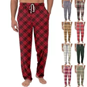 Мужские трикотажные модные повседневные брюки с напечатанным карманом, пижамные брюки L бежевый