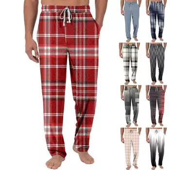 Мужские трикотажные модные повседневные брюки с напечатанным карманом, пижамные брюки L бежевый