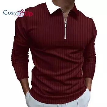 Мужские трикотажные рубашки-поло Cosy Up, легкие пуловеры с длинными рукавами, рубашки для гольфа S белый