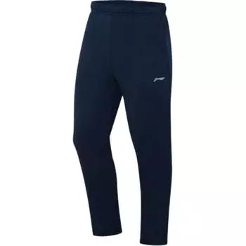 Мужские трикотажные спортивные брюки Li Ning Fitness Series Straight Leg Mid Belt, темно-синие, AKLUA75-4 S