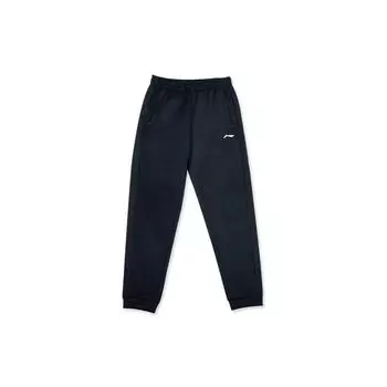 Мужские трикотажные спортивные брюки Li Ning Lifestyle Series, однотонные, черные AKLS865-1 S