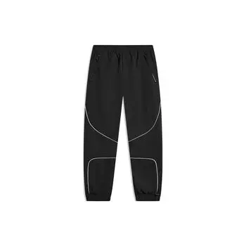 Мужские трикотажные спортивные брюки с принтом логотипа Li Ning и буквами, черные AYKT875-1 XL