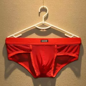 Мужские трусики-брифы сетка глаз U выпуклый мешок дышащий мода сексуальный тренд шорты с низкой талией сексуальное нижнее белье L