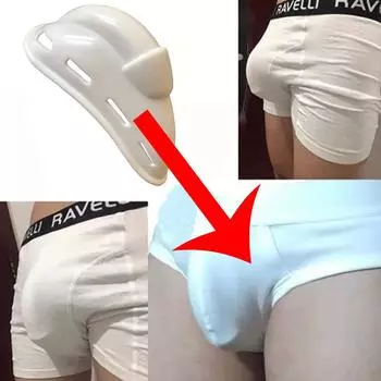 Мужские трусики для увеличения пениса 3D-образной формы, большая мягкая чашка, сексуальное эротическое нижнее белье для защиты пениса One Size