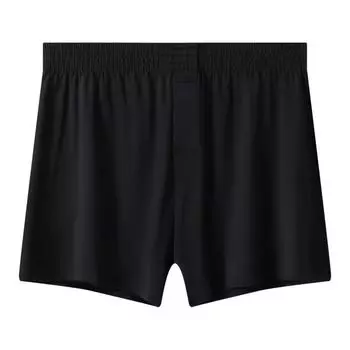 Мужские трусики, летние свободные крутые боксеры из мягкой дышащей ткани, эластичный пояс, быстросохнущие однотонные пижамные штаны M чёрный