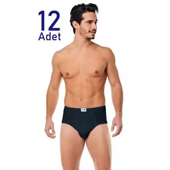 Мужские трусики-слипы 12 шт., черные