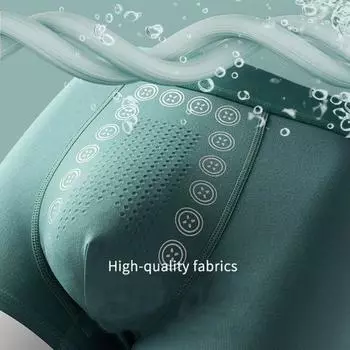 Мужские трусики средней посадки с эластичной талией U-образной формы с массажными частицами и дышащими отверстиями, шорты-брифы 3XL