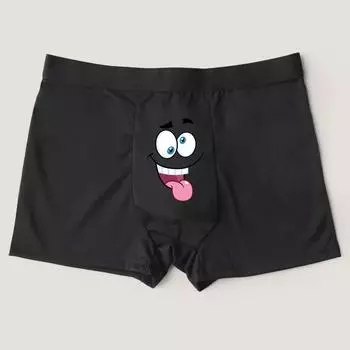 Мужские трусики Varsbaby с забавным рисунком, тонкие, удобные и эластичные, модные трусики S чёрный