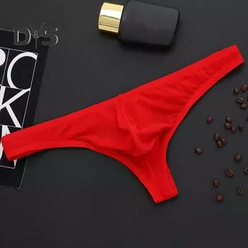 Мужские трусы эластичные однотонные Т-образные стринги Ice Silk с низкой талией быстросохнущие влагоотводящие охлаждающие полупрозрачные U-образные облегающие трусы для мужчин 3XL