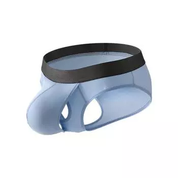 Мужские трусы эластичные средней талии U-образные высокоэластичные облегающие трусики в стиле пэчворк цветное нижнее белье повседневная одежда XXL синий