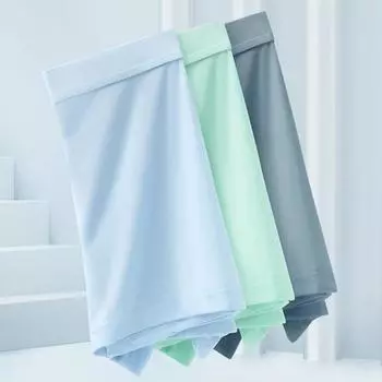 Мужские трусы-боксеры, эластичные, средней посадки, U-образные, однотонные, дышащие, гладкие линии, шорты XL светло-серый