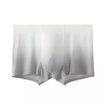 Мужские трусы-боксеры, дышащие, из ледяного шелка, U-образные, с градиентным рисунком, бесшовные трусы, повседневная одежда XXL серебряный