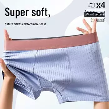 Мужские трусы-боксеры из чистого хлопка, дышащие, для подростков, с антибактериальным графеном, идеально подходят для весны и осени L светло-серый