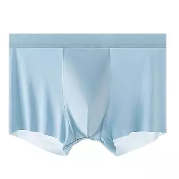 Мужские трусы-боксеры из ледяного шелка со средней посадкой и широким поясом, ультратонкие шорты из ледяного шелка, нижнее белье, однотонные U-выпуклые трусики L темно-серого