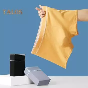 Мужские трусы-боксеры из мягкого хлопка, влагоотводящие, дышащие, однотонные, с широким эластичным поясом L чёрный