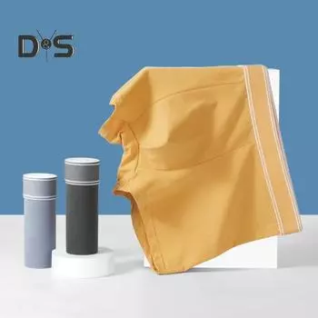 Мужские трусы-боксеры из мягкого хлопка, влагоотводящие, дышащие, однотонные, с широким эластичным поясом L серебряный серый