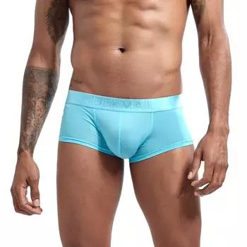 Мужские трусы-боксеры JOCKMAIL с низкой талией, однотонное мужское нижнее белье из микрофибры, спортивные дышащие плавки M белый