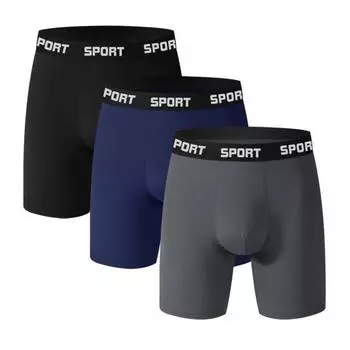 Мужские трусы-боксеры облегающего кроя с принтом в виде букв и цветными вставками, эластичные трусы средней талии с плавными линиями и U-образной формой XXL чёрный