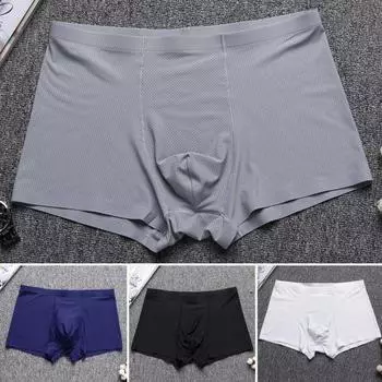 Мужские трусы-боксеры, однотонные, U-образные, дышащие, шорты, эластичные, со средней талией, повседневные, универсальные, повседневная одежда XXXL белый