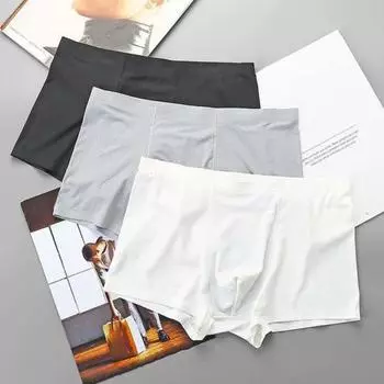 Мужские трусы-боксеры, однотонные, U-образные, дышащие, шорты, эластичные, со средней талией, повседневные, универсальные, повседневная одежда XXXL чёрный