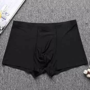 Мужские трусы-боксеры, однотонные, U-образные, дышащие, шорты, эластичные, со средней талией, повседневные XXXL темно-синий