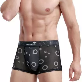 Мужские трусы-боксеры с сетчатым принтом, мужские летние прохладные дышащие четырехугольные короткие трусы-боксеры с головкой L