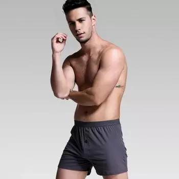 Мужские трусы-боксеры со средней посадкой, эластичным поясом и пуговицами спереди, U-образные выпуклые шорты, удобные пижамы L белый