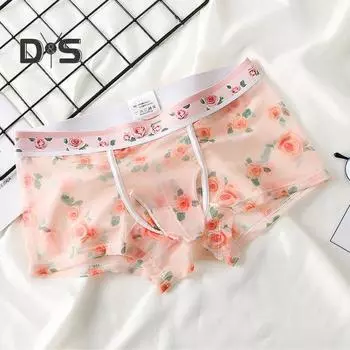 Мужские трусы-боксеры со средней посадкой и фруктовым принтом, U-выпуклые шорты, нижнее белье, дизайн с носом слона, сексуальные спортивные трусы с 3D вырезом M