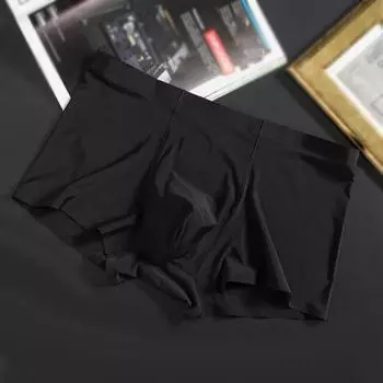 Мужские трусы-боксеры средней посадки, бесшовные тонкие шорты, однотонные, быстросохнущие, дышащие, гладкие трусики XL красный