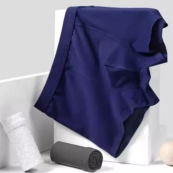 Мужские трусы-боксеры средней посадки с эластичной талией и U-образным изгибом, однотонные, дышащие, гладкие L серый