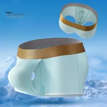 Мужские трусы-боксеры средней посадки с эластичной талией и U-образным изгибом, однотонные дышащие плавки, быстросохнущие трусики M чёрный