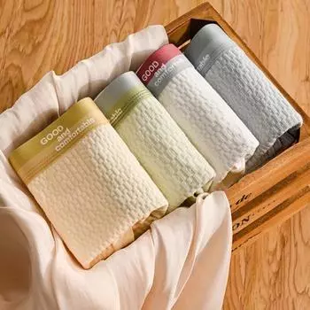 Мужские трусы-боксеры средней посадки с эластичной талией и буквенным принтом U-образные выпуклые шорты-брифы дышащие плавные линии трусы-боксеры L светло-зеленый