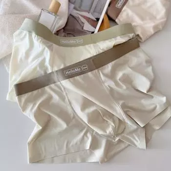 Мужские трусы-боксеры средней посадки с эластичным поясом и принтом, контрастное нижнее белье с U-образными буквами, цветные шорты-трусики L абрикосовый