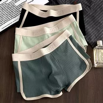 Мужские трусы-боксеры средней посадки с высокой эластичностью, трусы-шорты в стиле пэчворк, U-образное ребристое нижнее белье L