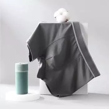 Мужские трусы-боксеры средней посадки U-образные однотонные бесшовные шорты-трусы дышащие облегающие трусы-трусы, не впитывающие пот XL светло-серый