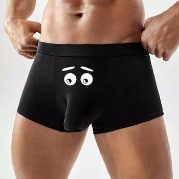 Мужские трусы-боксеры Varsbaby с новым рисунком и принтом - забавные шорты для нижнего белья, удобные и мягкие S чёрный