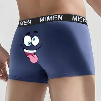 Мужские трусы-боксеры Varsbaby с забавным рисунком S синий
