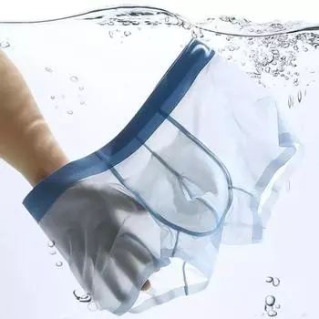 Мужские трусы-боксеры Yousheng, эластичные, со средней талией, U-образные, однотонные, шорты-трусы с широким поясом, тонкие трусы из ледяного шелка L светло-серый