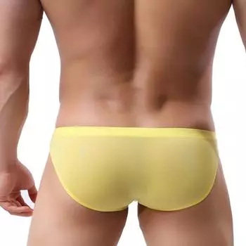 Мужские трусы Ice Silk Бесшовные трусы Нижнее белье Дышащие выпуклые трусики XXL синий