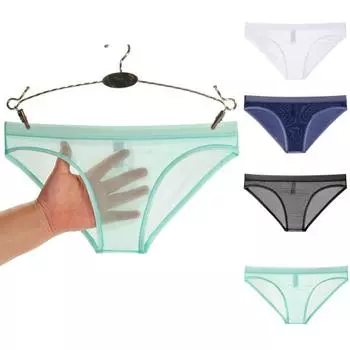 Мужские трусы из дышащей сетки, прозрачные, без выпячивания, с низкой талией, облегающие, тонкие 2XL