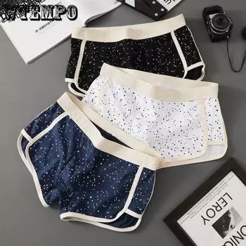 Мужские трусы из хлопка, мужское нижнее белье, боксеры, дышащие мужские трусы-боксеры с принтом, удобные шорты, мужское нижнее белье M красный
