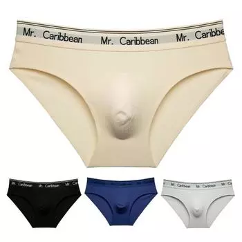 Мужские трусы с 3D выпуклым дизайном и широким поясом, трусики с буквенным принтом, дышащие изогнутые мужские трусы, нижнее белье