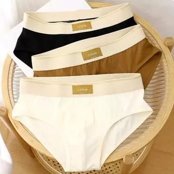 Мужские трусы с цветным блокирующим принтом и буквенным принтом, U-выпуклые трусы с эластичным поясом, дышащее влагоотводящее эластичное нижнее белье 2XL бежевый