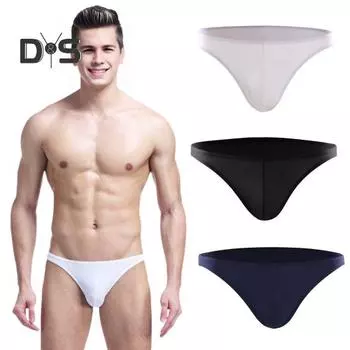 Мужские трусы с низкой посадкой и эластичным поясом, летние трусы, однотонное бесшовное тонкое нижнее белье из ледяного шелка, повседневная одежда L чёрный
